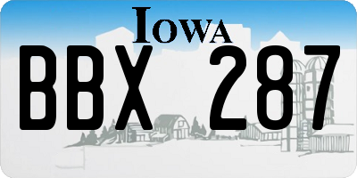 IA license plate BBX287