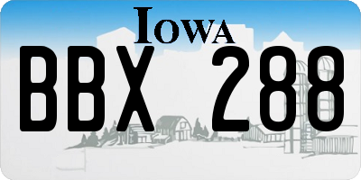 IA license plate BBX288