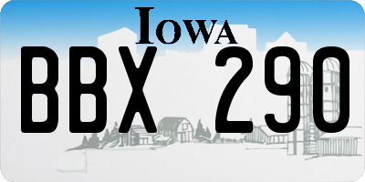 IA license plate BBX290