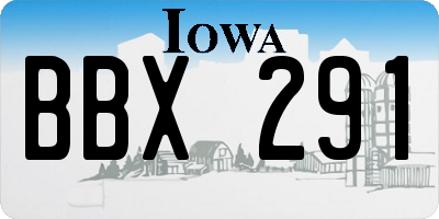 IA license plate BBX291