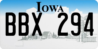 IA license plate BBX294