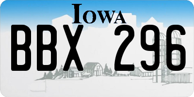 IA license plate BBX296
