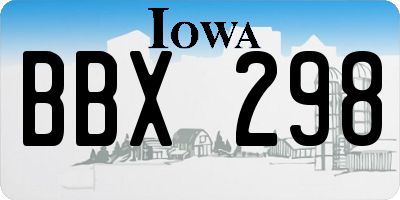 IA license plate BBX298