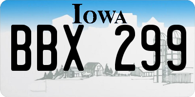 IA license plate BBX299