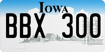 IA license plate BBX300