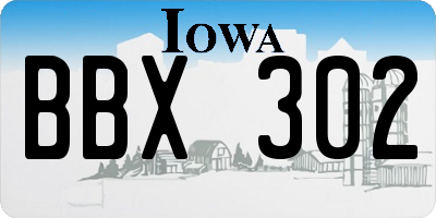 IA license plate BBX302