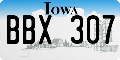 IA license plate BBX307