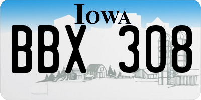 IA license plate BBX308