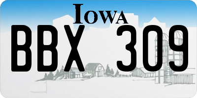 IA license plate BBX309