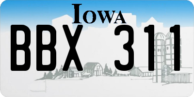 IA license plate BBX311