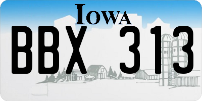 IA license plate BBX313