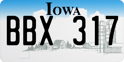 IA license plate BBX317