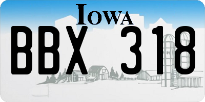 IA license plate BBX318