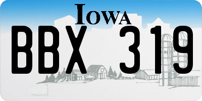 IA license plate BBX319