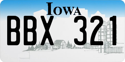 IA license plate BBX321