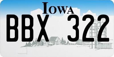 IA license plate BBX322