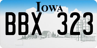 IA license plate BBX323