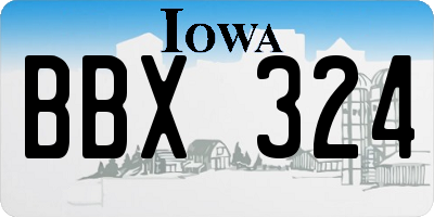 IA license plate BBX324