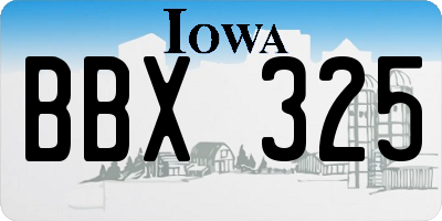 IA license plate BBX325