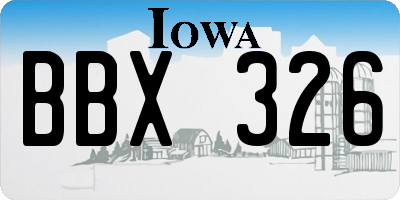IA license plate BBX326