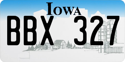 IA license plate BBX327