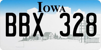 IA license plate BBX328