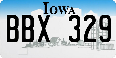 IA license plate BBX329