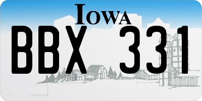 IA license plate BBX331