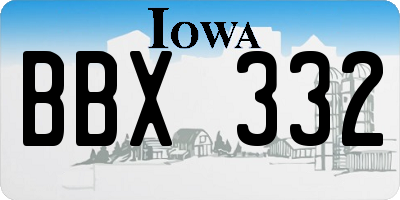 IA license plate BBX332