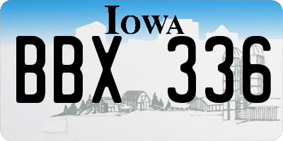 IA license plate BBX336