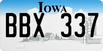 IA license plate BBX337