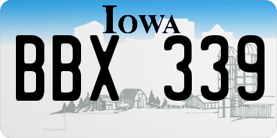 IA license plate BBX339