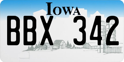 IA license plate BBX342