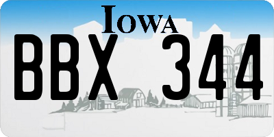 IA license plate BBX344