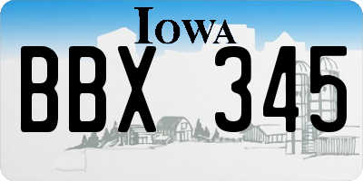 IA license plate BBX345
