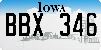 IA license plate BBX346