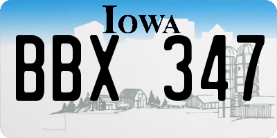 IA license plate BBX347