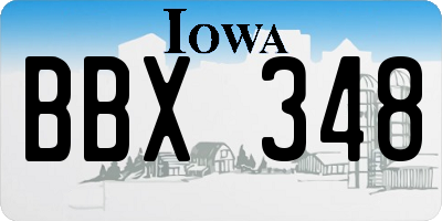 IA license plate BBX348