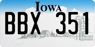 IA license plate BBX351