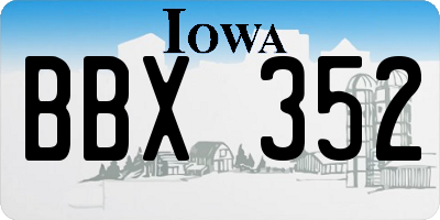 IA license plate BBX352