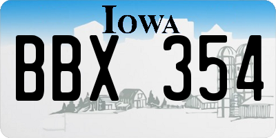 IA license plate BBX354