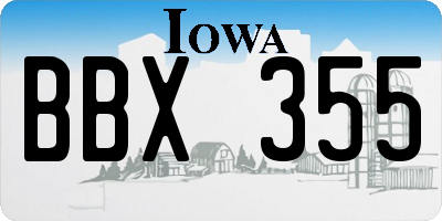 IA license plate BBX355