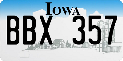 IA license plate BBX357