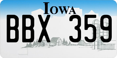 IA license plate BBX359