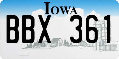 IA license plate BBX361