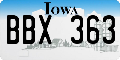 IA license plate BBX363