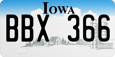 IA license plate BBX366