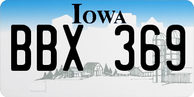 IA license plate BBX369