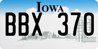IA license plate BBX370