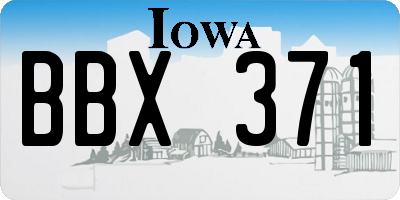 IA license plate BBX371